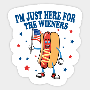 I'm Just Here For The Wieners Sticker